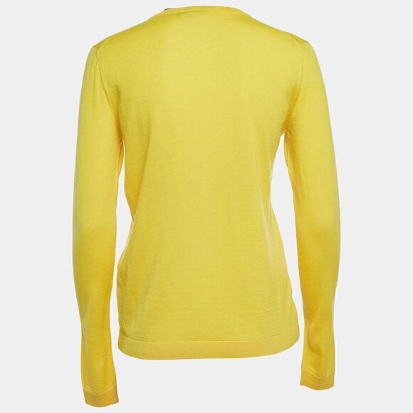 Ralph Lauren Canary Yellow Italian Cashmere Crewneck Long Sleeve Sweater - Picture 8 of 14